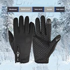 Зимние велосипедные перчатки для мужчин и женщин, ветрозащитные флисовые теплые перчатки для велоспорта, пешего туризма, лыжного спорта, перчатки на молнии для верховой езды