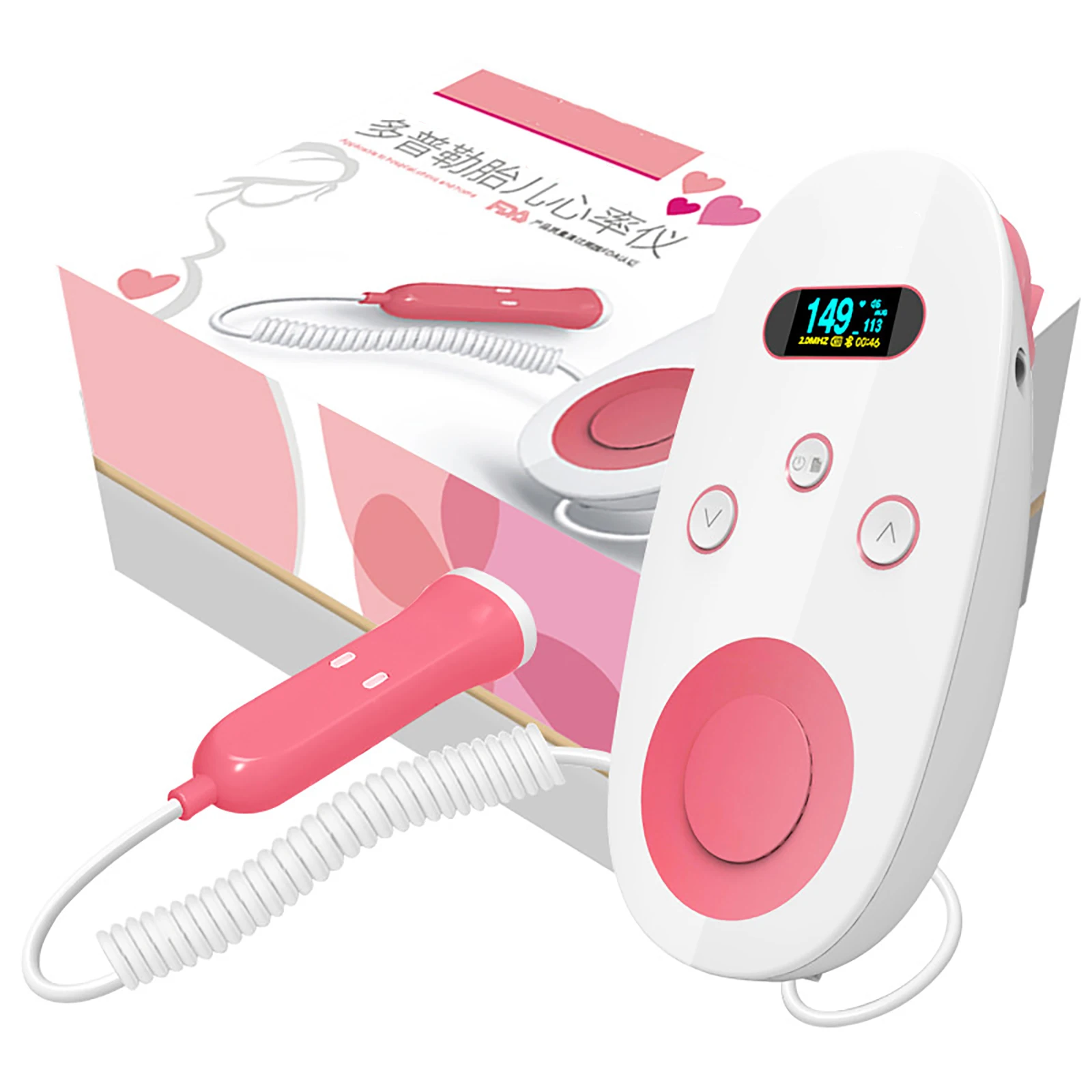 

Doppler Fetal Heart Rate Monitor Home Pregnancy Baby Fetal Sound Heart Rate Detector No Radiation LCD Display Heartbeat Detector