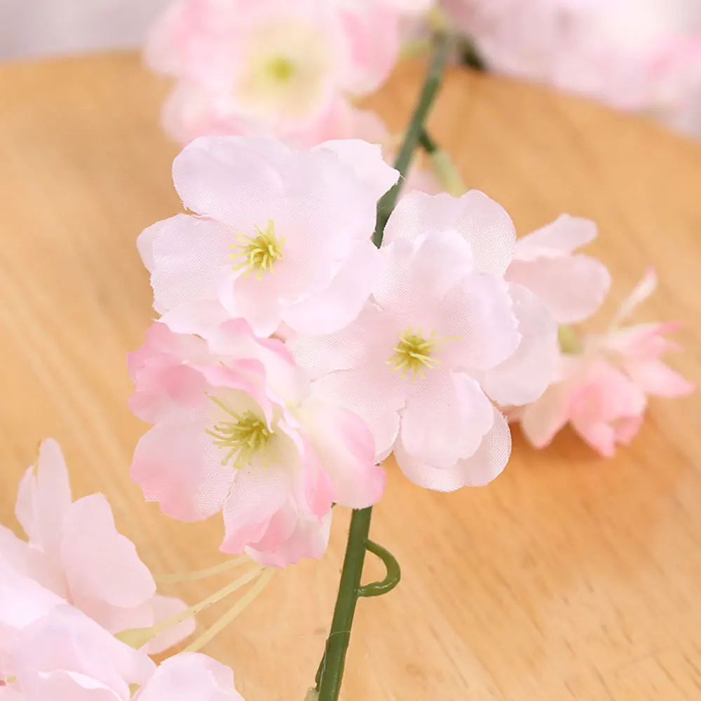 4Pcs 180CM Artificial Silk Flower Garland Hanging Fake Flowers Rattan Faux Cherry Blossom Vine Wreath for Party Wedding Decor | Дом и сад