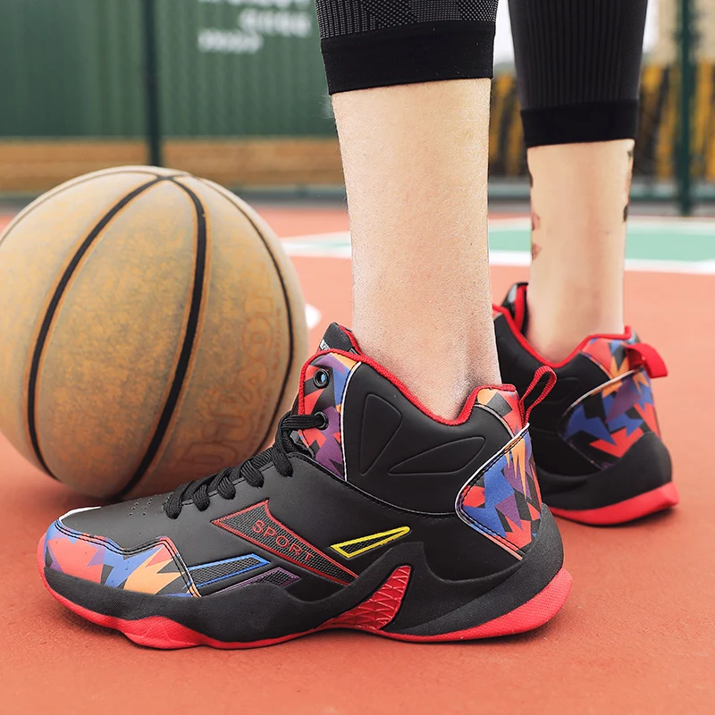 New Spring High-top Basketball for Man Light Unisex Basketball Sneakers Men fashion Prints Sports Training Shoes Ankle Boots