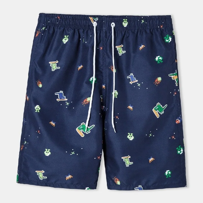 

2021 summer new men's holiday beach style shorts loose straight thin floral pants