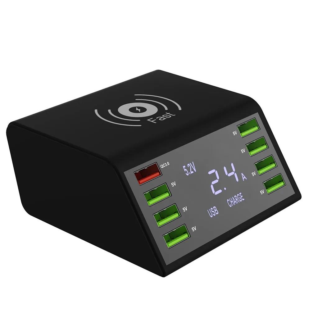 MOSUNX умная Зарядка Светодиодный дисплей USB 8-портовая зарядная станция и