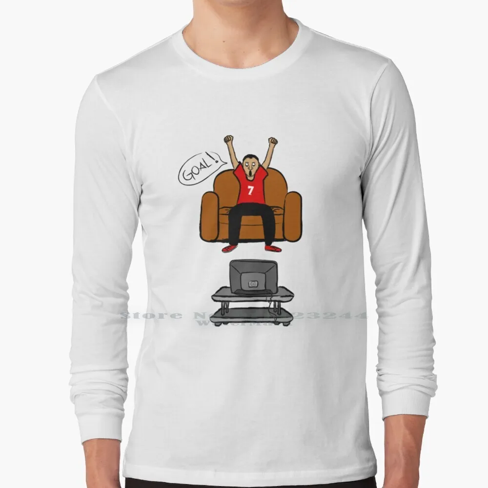 Цель Футболка с длинным рукавом тройник Футбол Гол кричащий ТВ Live трофей