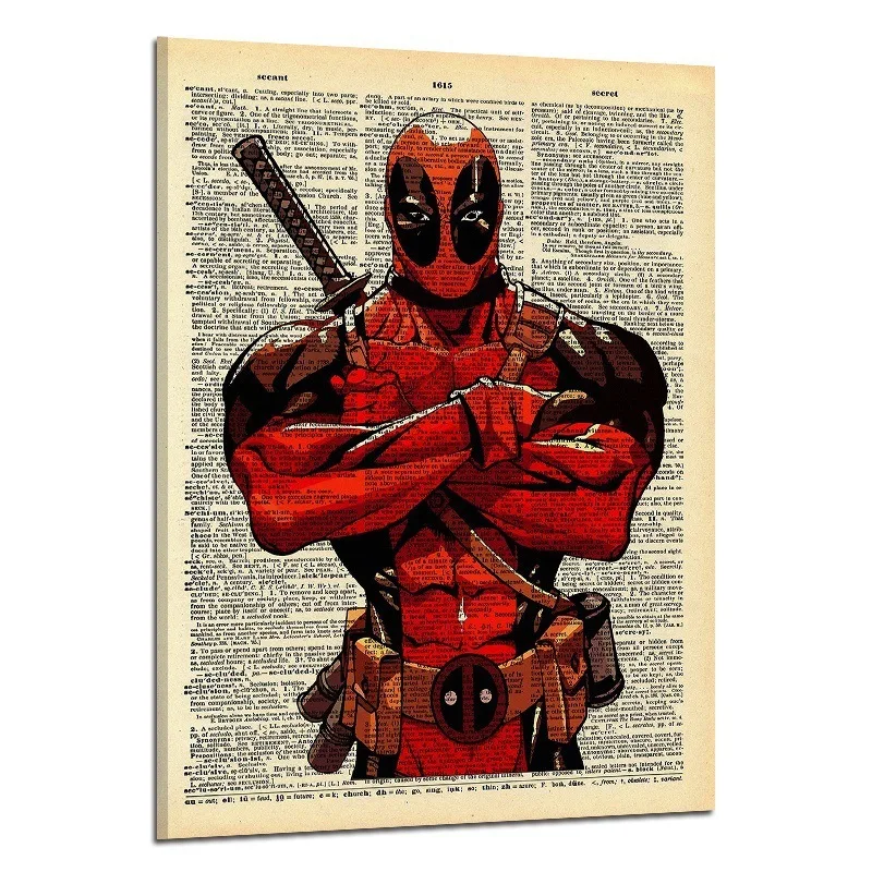 6 Marvel ретро-постер к фильму, винтажный крафт-стиль, домашний декор, висячая картина, Безрамное полотно, картина маслом, Человек-паук, Дэдпул, Бэтмен - Цвет: 6