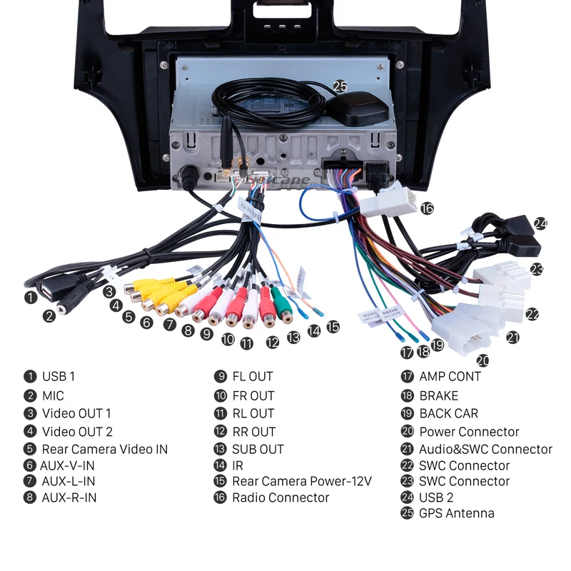 Автомобильный мультимедийный стереоплеер Seicane 9 дюймов Android 0 с GPS для 2001 2002 2005 Lexus