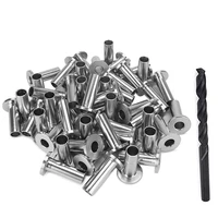 40 pack t316 stainless steel protector sleeves for 18 inch wire rope cable railing diy balustrade with 1pc drill bit