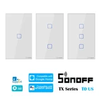 Умный выключатель SONOFF T0 серии US TX, модули автоматизации для дома, настенные выключатели с поддержкой Wi-Fi, совместимы с EWelink Google Home Alexa