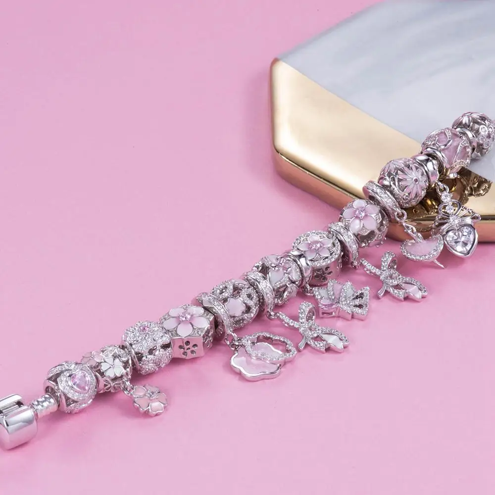 Бабочка танец Шарм бусины подходят оригинальный браслет ожерелье Аутентичные