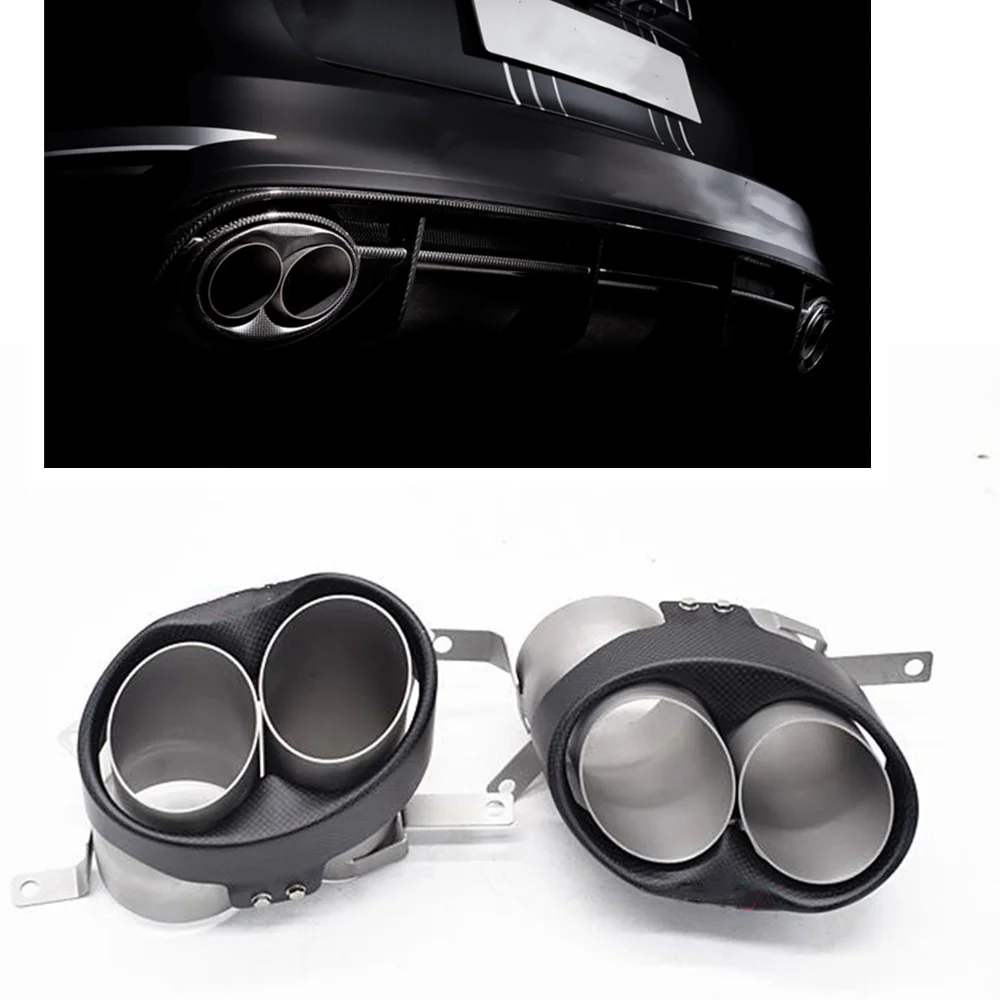 

For Audi RS4 RS5 RS6 RS7 A4 A5 A6 A7 Car Rear Exhaust Muffler Tip Pipe Air Outlet Vent Exhause Tailpipe Out Body Kit Replacement