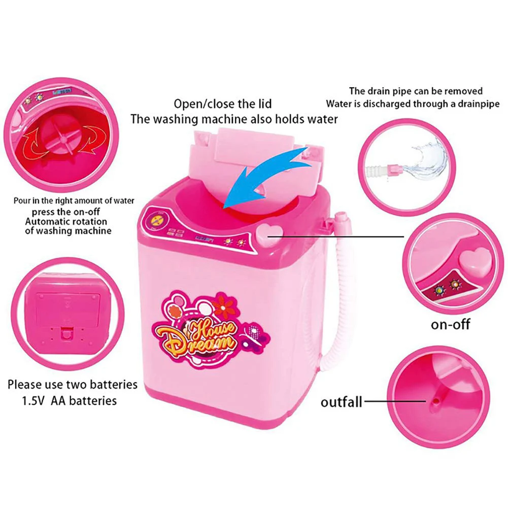 

Mini Simulation Washing Machine Children Kids Home Pretend Educational Play Toy