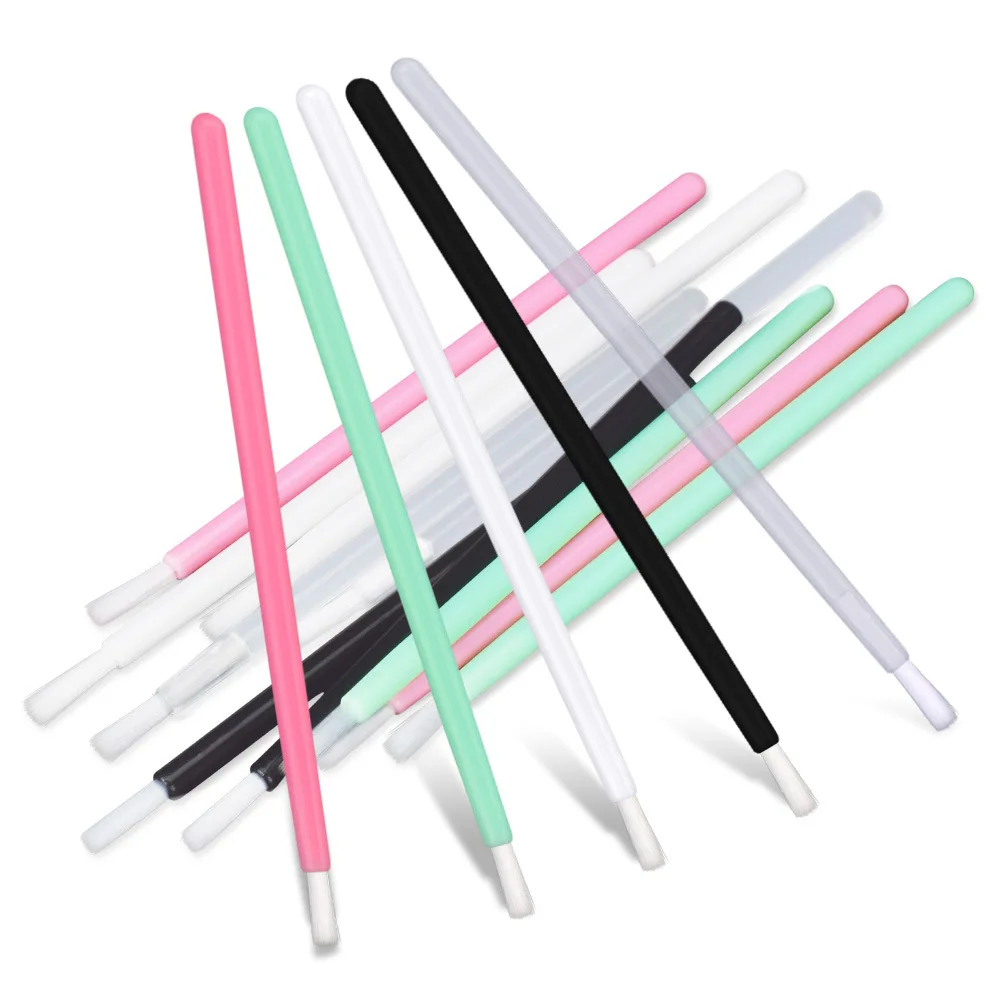 

Горячая Распродажа, новая модная одноразовая нейлоновая подводка для глаз, кисть для губ, макияж, 100 шт., ватный тампон для помады для макияжа