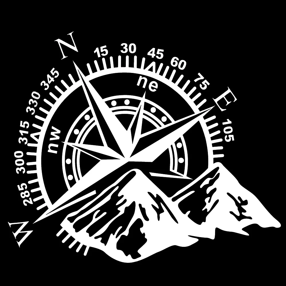 

60*50cm Funny Vinyl Car-Styling Decals Art Design For Auto Window Motorcycle Decor Off-road Mountain Compass Car Sticker