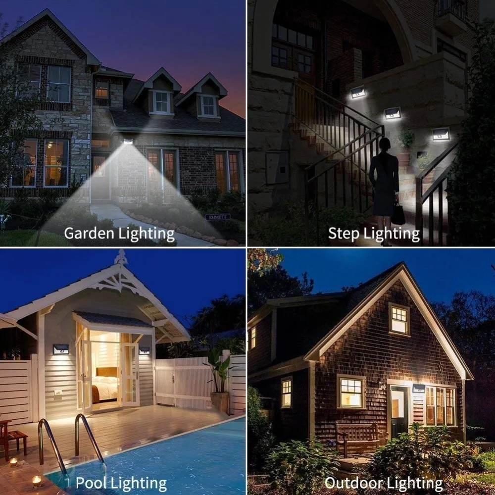 24 LED Solar Outdoor Lighting Night Lampion Super Bright Security Motion Sensor Wall Lamp Waterproof IP65 Yard Light | Лампы и