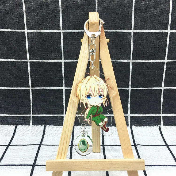 2 Фиолетовый эвергарден аниме акриловый брелок Модный Милый Забавный porte clefs сумка Подвеска ювелирные изделия аксессуары brelok do kluczy детские игрушки - Цвет: 2