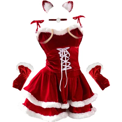 

Litchi's Uniforms Sexy Halloween Costumes Maid Costumes Bunny Christmas Costumes Christmas Dress Wool Cloth With Soft Nap