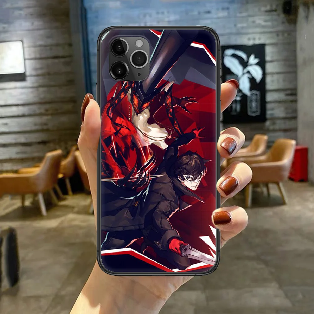 

Persona 5 Phone Case Cover For Iphone 5 5S 6 6S PLUS 7 8 11 12 Mini X XR XS PRO SE 2020 MAX black Coque Fashion Cover Painting