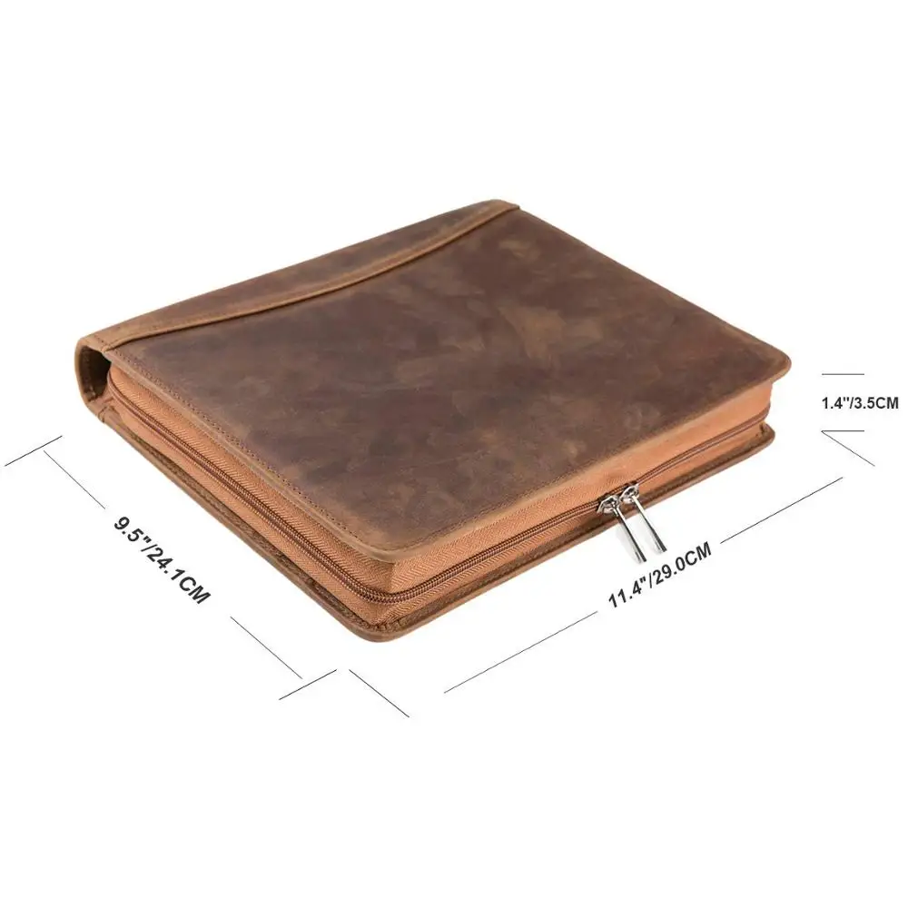 Ручная работа натуральная кожа A5 Sized 3 кольца папка для портфолио индивидуальная