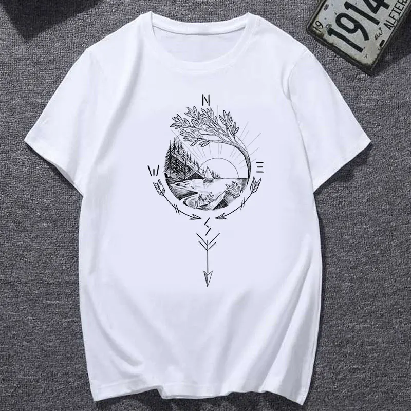 

The Great Wave of Aesthetic T-Shirt Woman 90s Fashion Graphic Tee Cute T Shirts And Hand painted Flowers Printed Summer Tops Fe