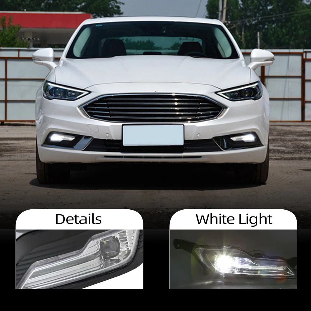 Автомобильный мигающий 1 пара DRL для Ford Mondeo Fusion 2018 дневные ходовые огни