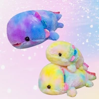 fantastic cosmic sky colour axolotl fish plush toy rainbow colour cynops dinosaur fish stuffed fish pillow hug pillow for kids