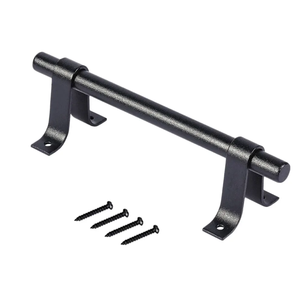 1 шт. углеродного Сталь двери сарая ручка черный Heavy Duty деревянные раздвижные