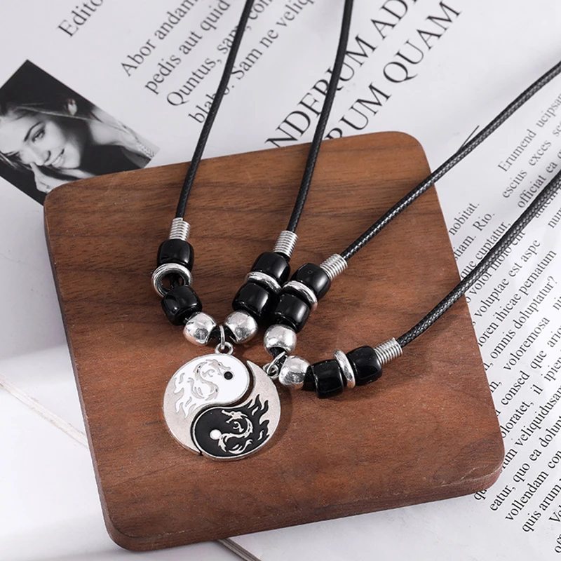 Dragon Matching Yin Yang Friend Couple Necklaces For Women Men Lovers Best Friends Trendy Fashion Jewelry Gifts