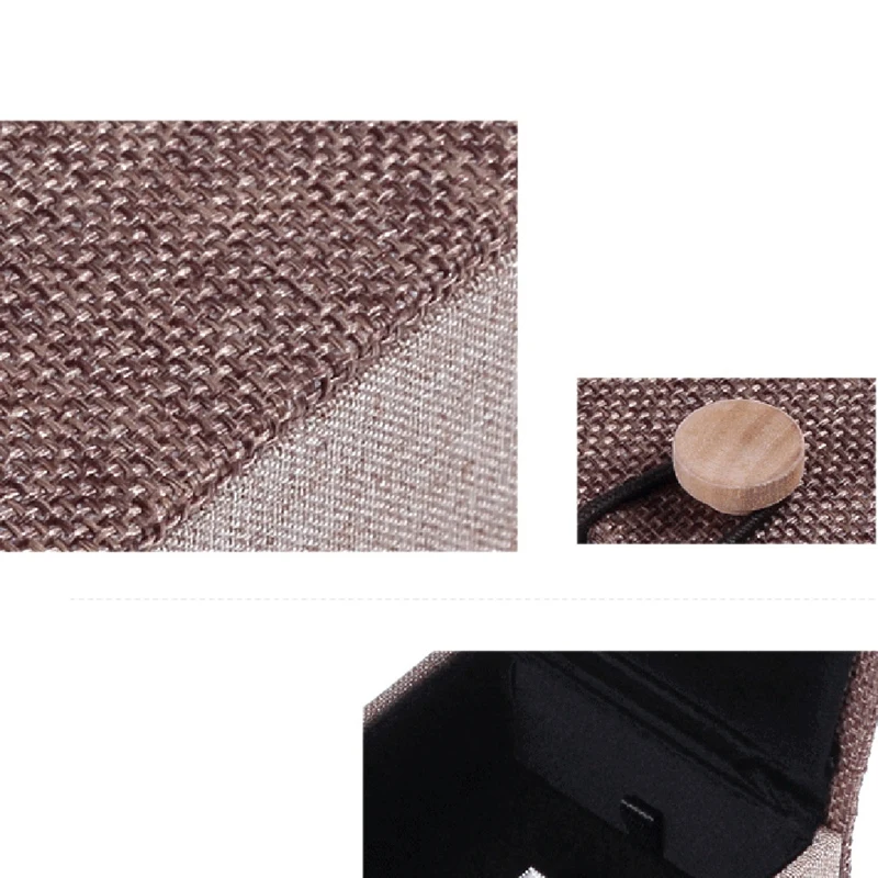 4 шт. льняная шкатулка Органайзер из мешковины деревянная Пряжка Подвеска