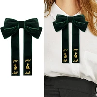 velvet fabric bow retro cravat brooch neck ties pins and brooches shirt dresses brooches luxury clothing for women accessories