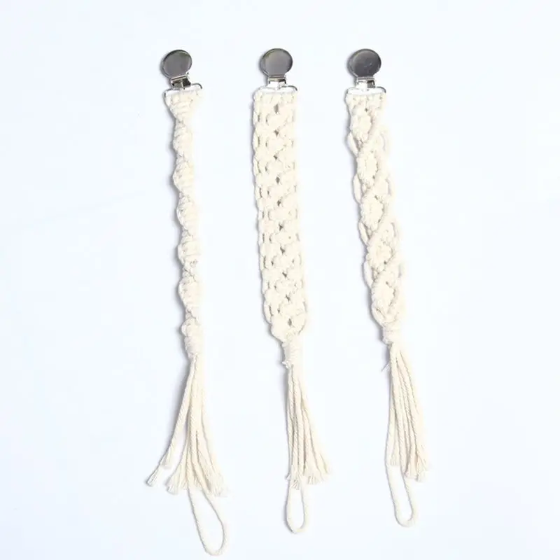 

Baby Crochet Cotton Pacifier Clip Chain Teether Teething Soother Nipple Holder Infant Toy Accessory