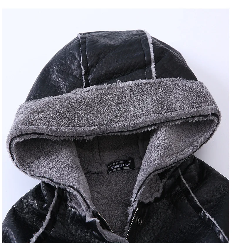 Зимняя одежда для мальчиков кожаная детская ветрозащитная верхняя средней длины
