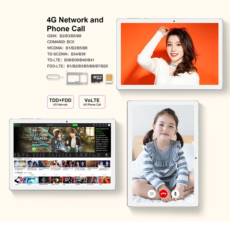 Global Version Android 8.0 OS 10 inch Tablet PC 4G-LTE Deca Core 64GB ROM 13.0/5.0MP 1920x1200 IPS GPS Tablets 10 10.1