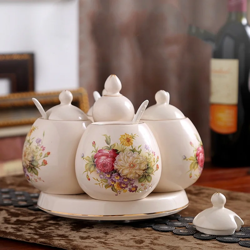 Керамическая банка для приправ в европейском стиле оригинальная домашняя