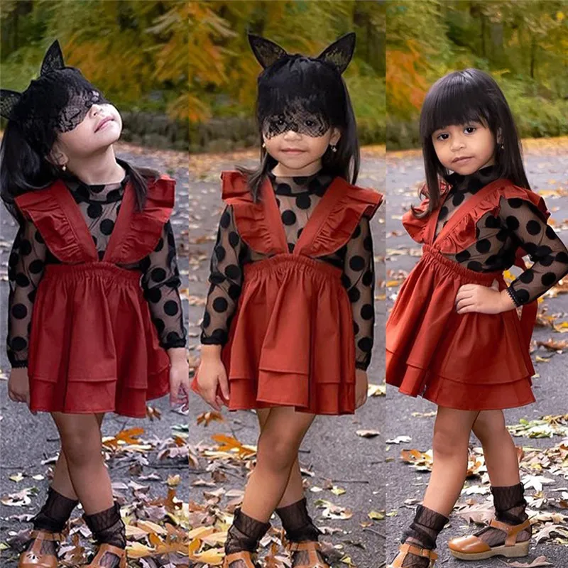 CANIS/Повседневная осенняя одежда из 2 предметов для маленьких девочек кружевные