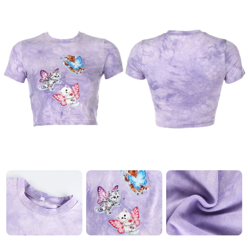 Женская футболка с коротким рукавом круглым вырезом и принтом Ангел|Футболки| |