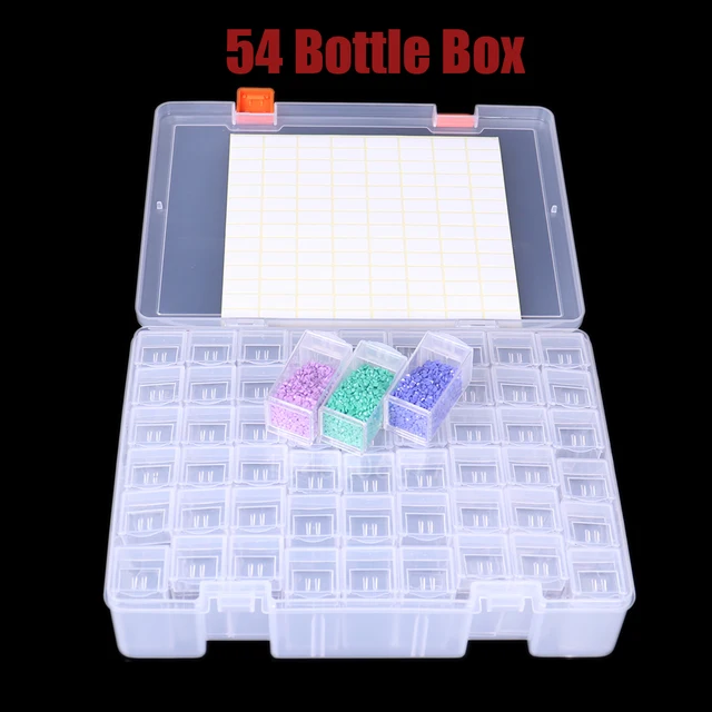 54/108 Bottles Box Square Diamond Painting Accessories Container Bottles Diamond Painting Tools Crystal Bead Storage jar 1