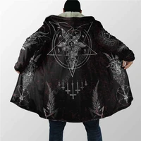 winter men for women satanic dream coat cloak 3d printed cloak fleece wind breaker warm hood cloak