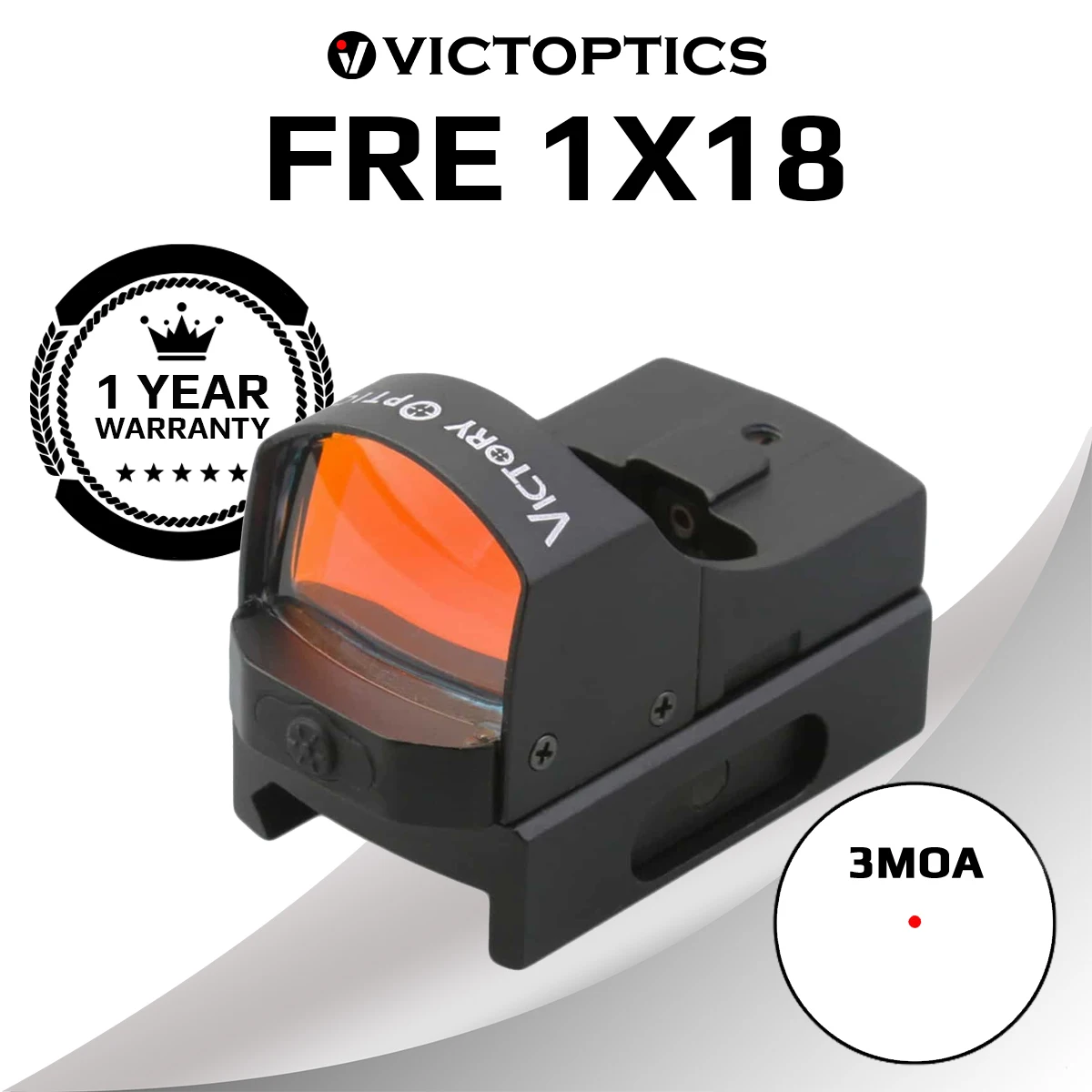 VictOptics 1x18 прицел для охоты с красной точкой Коллиматорный подходит страйкбола. 223 5