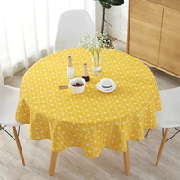 cotton linen nordic round tablecloth colored stripe christmas tree pattern cover washable table cloth for tea table