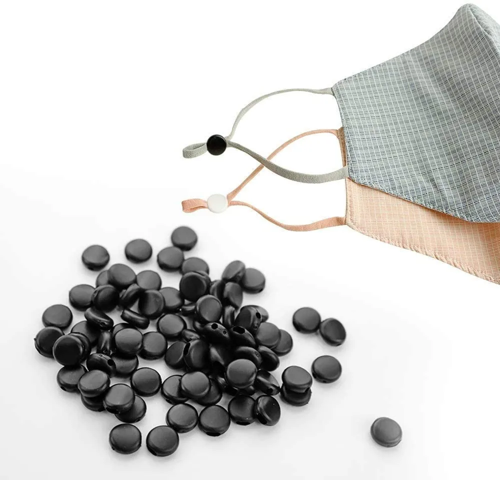 Плоские регулировочные бусины из силикагеля 100 шт. кнопки для маски эластичные