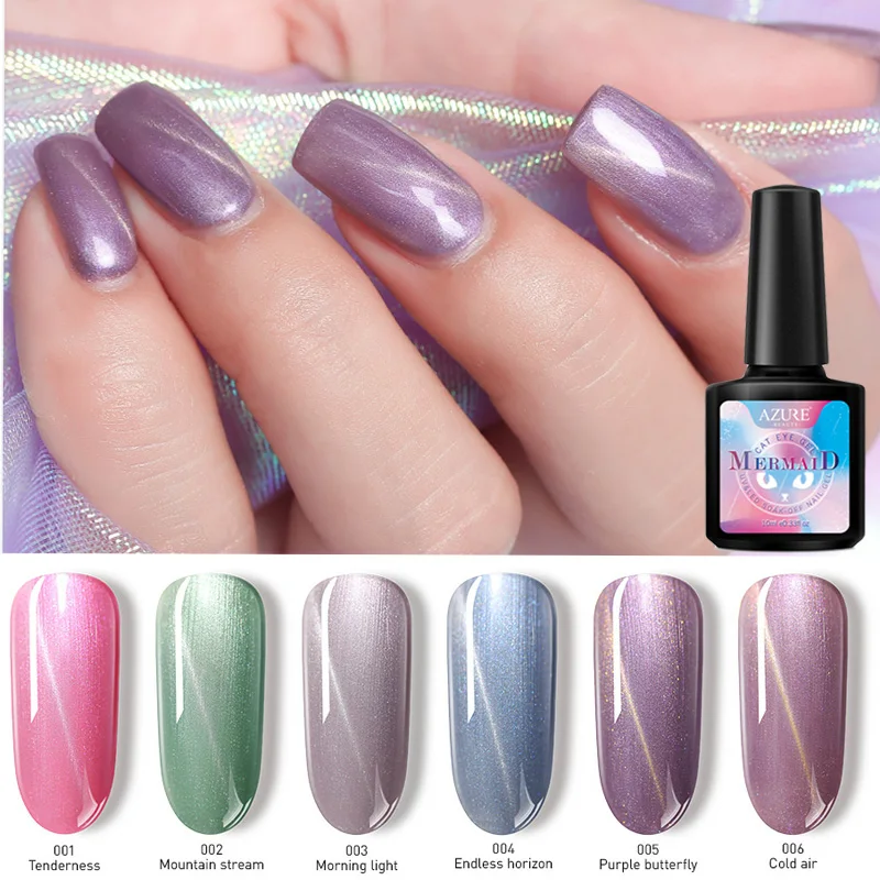 Modelones 6 шт./лот кошачий глаз светодиодный Гель-лак замачиваемый дизайн ногтей УФ