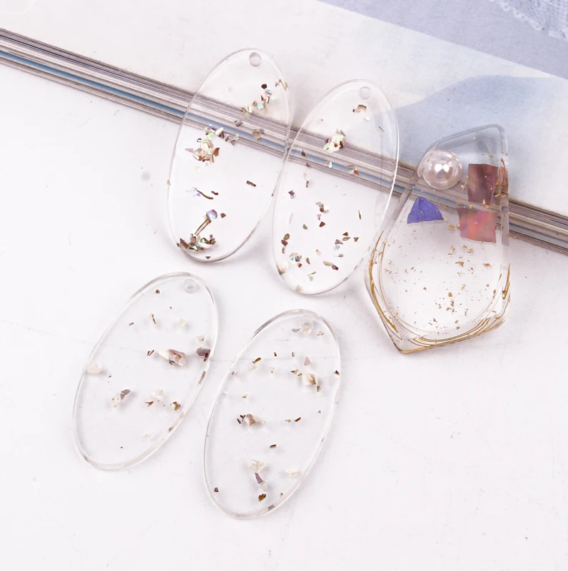 5 шт. минималистические прозрачные овальные серьги украшения из смолы патч