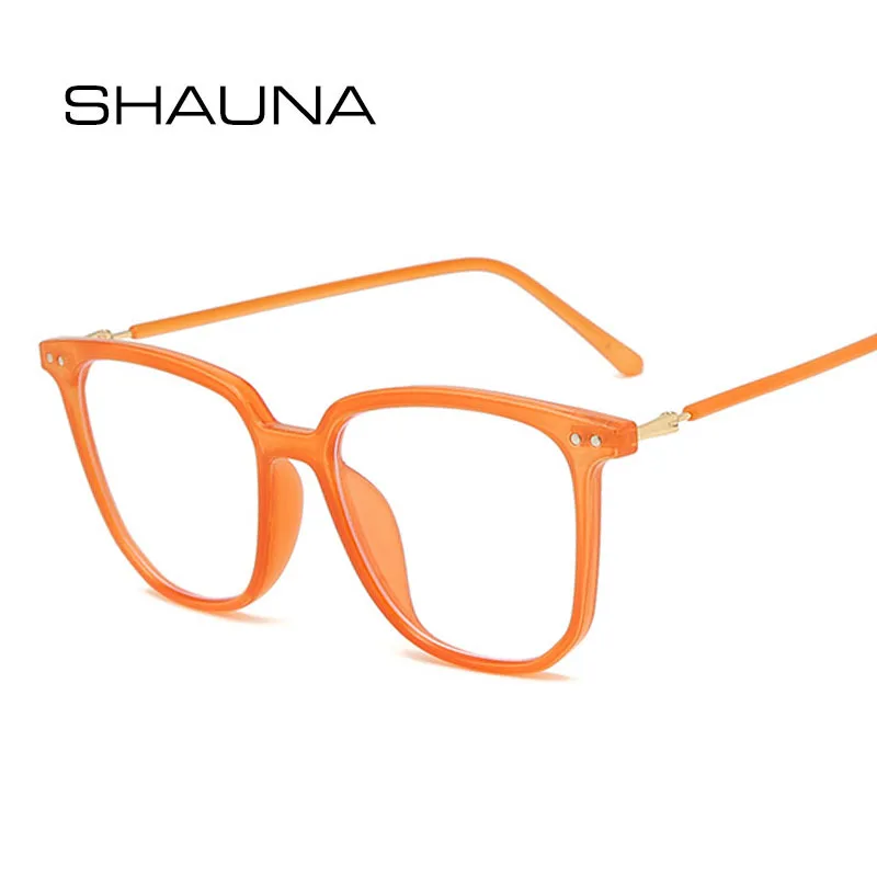

SHAUNA Anti-Blue Light Retro TR90 Women Square Glasses Frames Ins Popular Rivets Candy Color Eyewear Optical Eyeglasses Frame