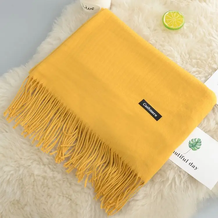 Кашемировый женский шарф новая теплая шаль Foulard Femme пашмины платок Шерстяной палантин голова шеи длинные зимние шарфы для женщин - Цвет: Ginger Scarf
