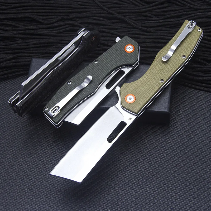 

NEW GT955 Outdoor Camping Folding Pocket Knife Flax Fiber Handle D2 Blade Multi Hunting Survival Tactical Fruit Knives EDC Tools