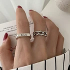 Karopel 925 пробы Серебряная цепочка кольца для Для женщин простой ретро открытие улыбка на указательном пальце Комбинации кольца по оптовой цене