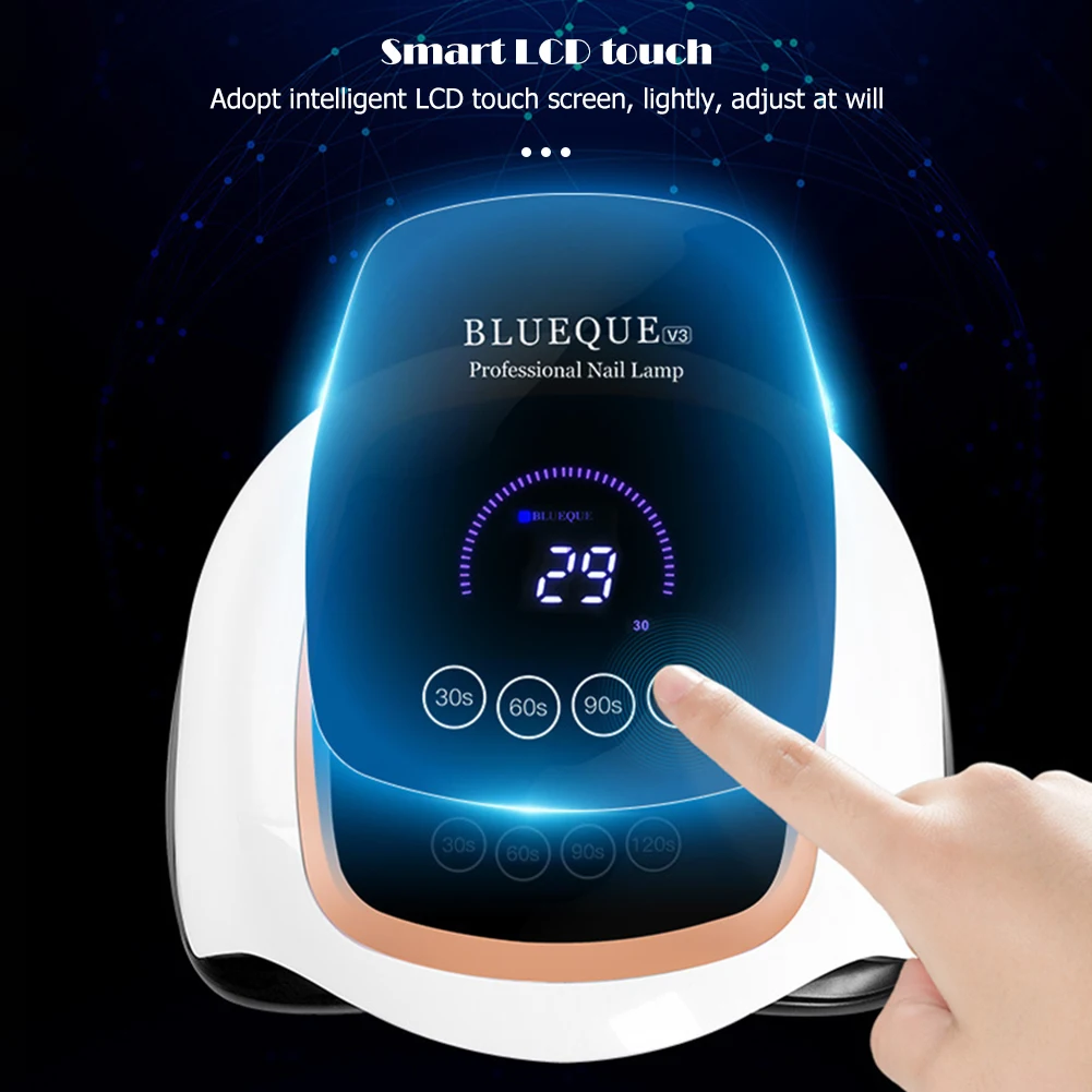 

168W UV LED Nail Lamp LCD Display Touch Screen Manicure Gel Nail Dryer Lamp