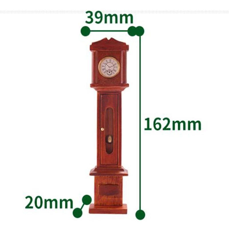 

1Pc 1:12 Dollhouse Mini Furniture Wooden Floor Clocks Ornaments For Dollhouse Decal New Arrival