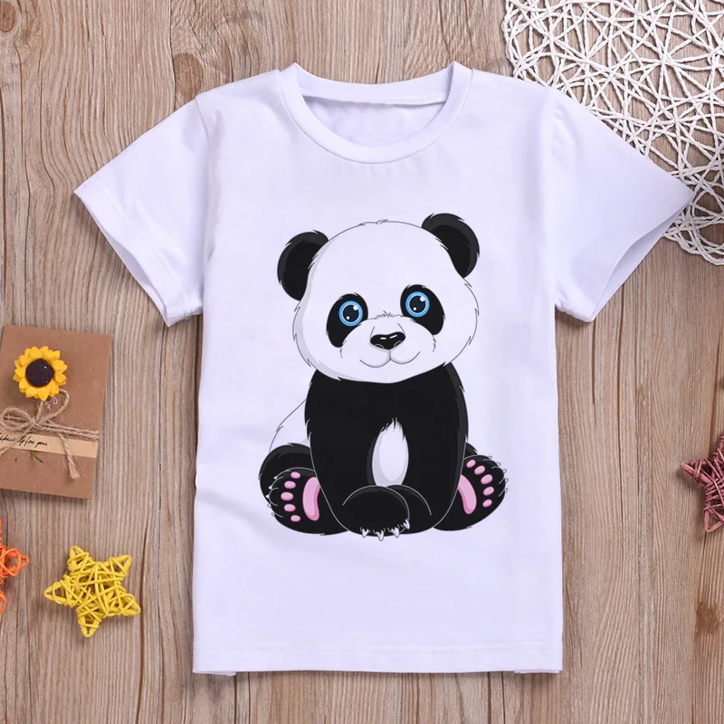 Kids Summer Cool Dancing Panda T-Shirt | Funny Cartoon Print | Casual White Short Sleeve Clothes for Boys and Girls image 5
