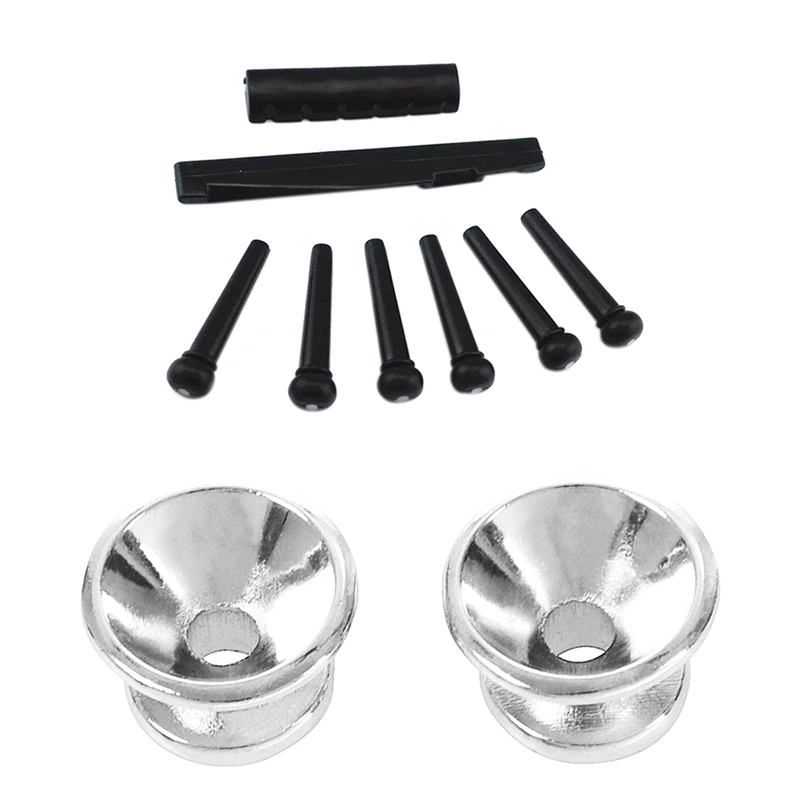 2 X Electric Acoustic Guitar Bass Strap Button Screw Lock Pins Pegs Pads Hotcolor:Silver &amp 1 Sets Black And White ABS Bridge Pin | Спорт и