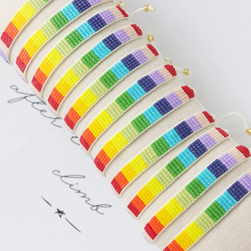

BLUESTAR Hot Sale Colorful Miyuki Bead Bracelet Exquisite Fashion Rainbow Bracelet For Women Handmade Bohemia Jewelery Wholesale